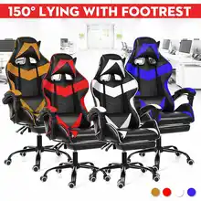 Chaise de Gaming en cuir PU, confortable, inclinable à 150 °, pour ordinateur et bureau