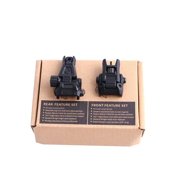 

Tactical Adjustable Folding Front Rear Sight Hunting Flip Up Rapid Transition Backup Iron Sight Set For AR15 For 20mm rails
