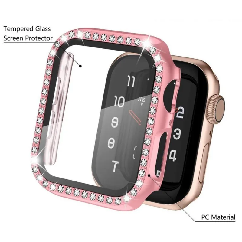 Чехол для Apple Watch полноэкранная Защитная пленка с закаленным стеклом блестящий
