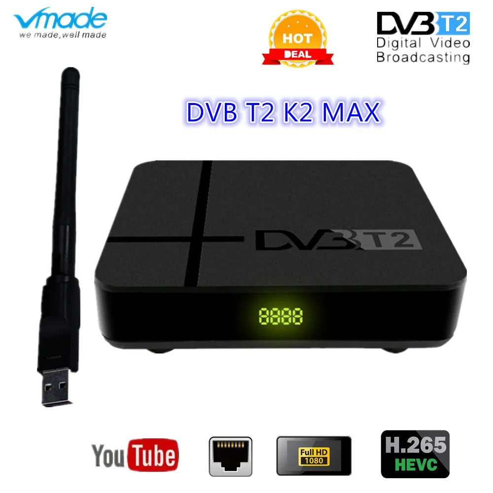 Новейший декодер DVB T2 HD 1080P наземный приемник ТВ тюнер H.265 Поддержка usb Wi Fi цифровая