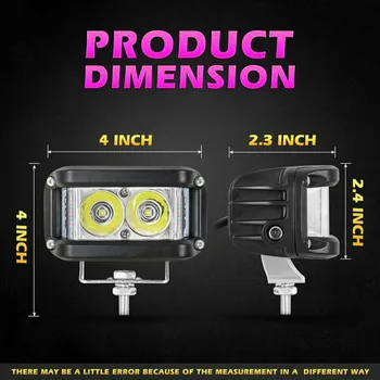 

Motorcycle LED Headlight Accessories Aluminum 10-30 DC 40W 4000LM Strobe