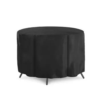 

Garden Furniture Cover Waterproof Round Outdoor Table Cover Wind Resistant UV Tear Resistant Oxford Cloth