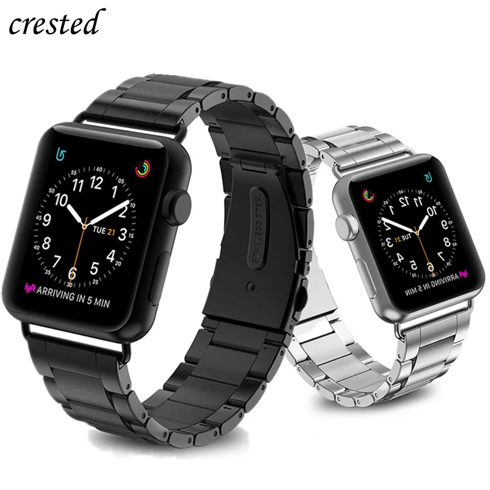 

Luxury Strap for Apple watch band 44 mm 40mm iWatch band 38mm 42mm Stainless Steel metal Watchband bracelet Apple watch 5 4 3 21