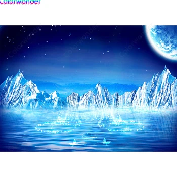 

Glacier Lake Snow Starlight Scenery Photography Backdrops Party Decoration Baby Shower Photographic Backgrounds For Photo Studio