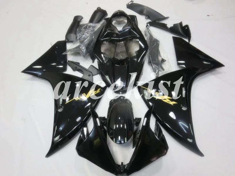 Литья под давлением ABS Обтекатели комплект подходит для YAMAHA YZF-R1 2009 2010 2011 2012 2013 09, 10, 11, 12, 13, 14, корпус из двух вещей черно