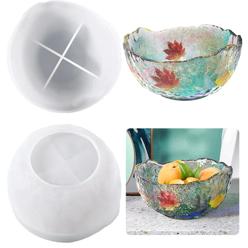 

DIY Crystal Epoxy Mold Creative Irregular Fruit Nut Storage Bowl Silicone Mold Jewelry Tools