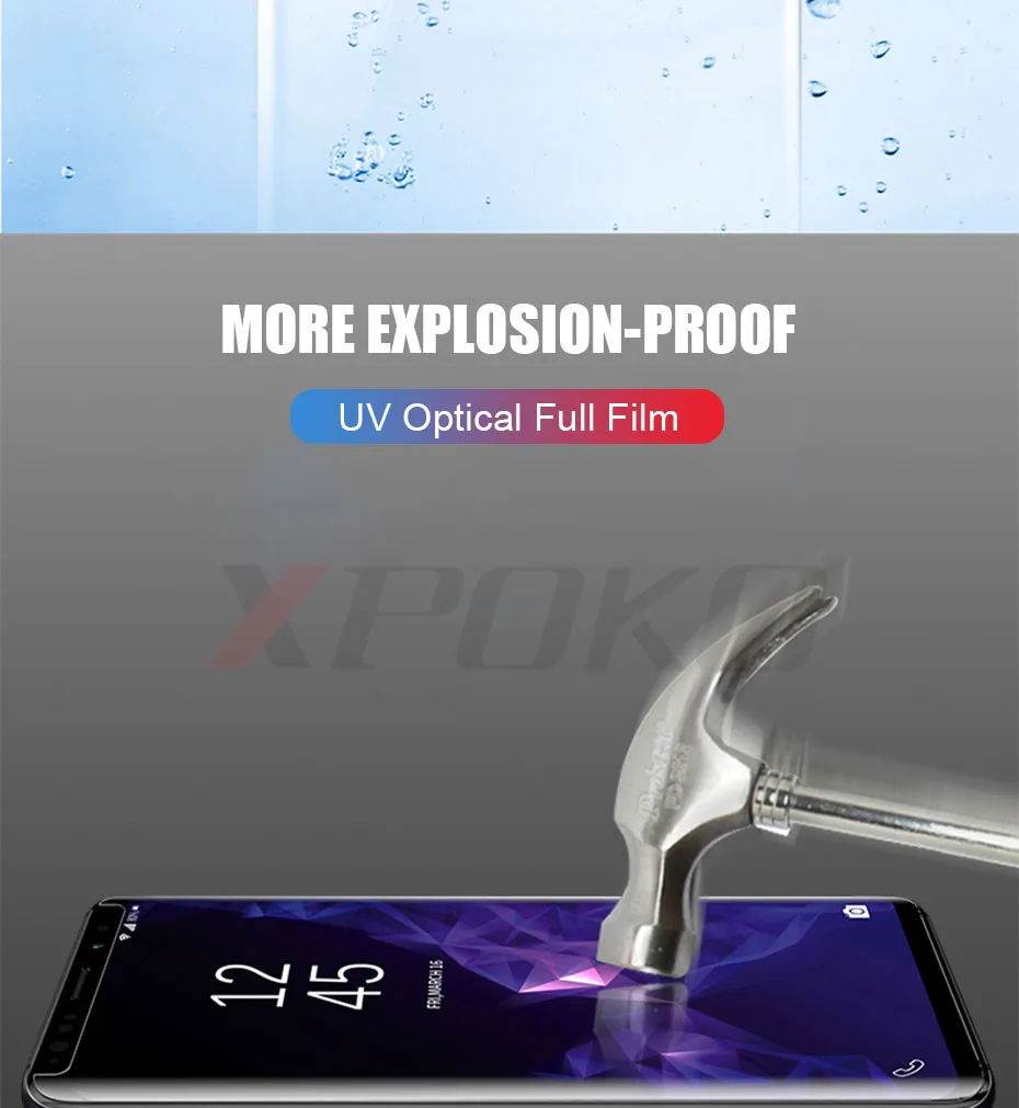 UV Tempered Glass For Samsung Galaxy Note 10 9 8 S10 S9 S8 S7 Edge 100D Full Liquid Glue Screen Protector Samsung S8 S9 S10 Plus