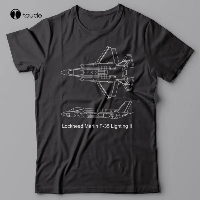 T-Shirt Militare-Us Airforce Fighter Jet - Lockheed Martin F-35 F35 Stealth Tee Shirt