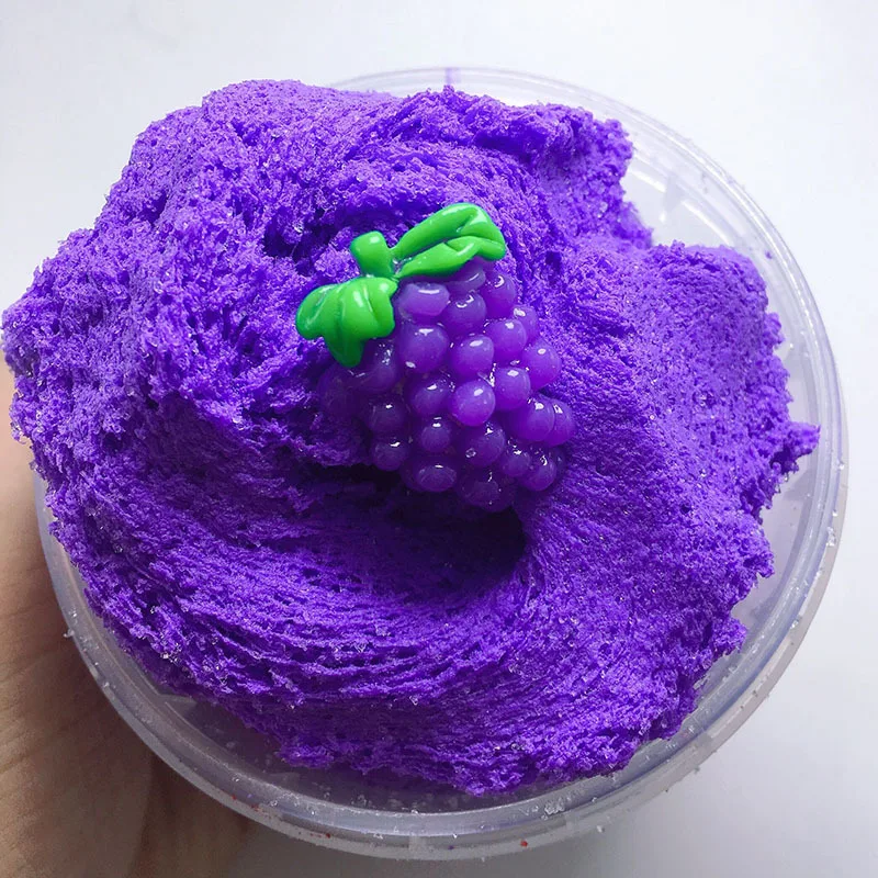Purple 120ml Волшебная фруктовая пушистая пена слизи крем облако слизи хлопок грязь глина Радуга слизи игрушка Дети антистресс Reliever Lizun Floame - Цвет: Purple 120ml