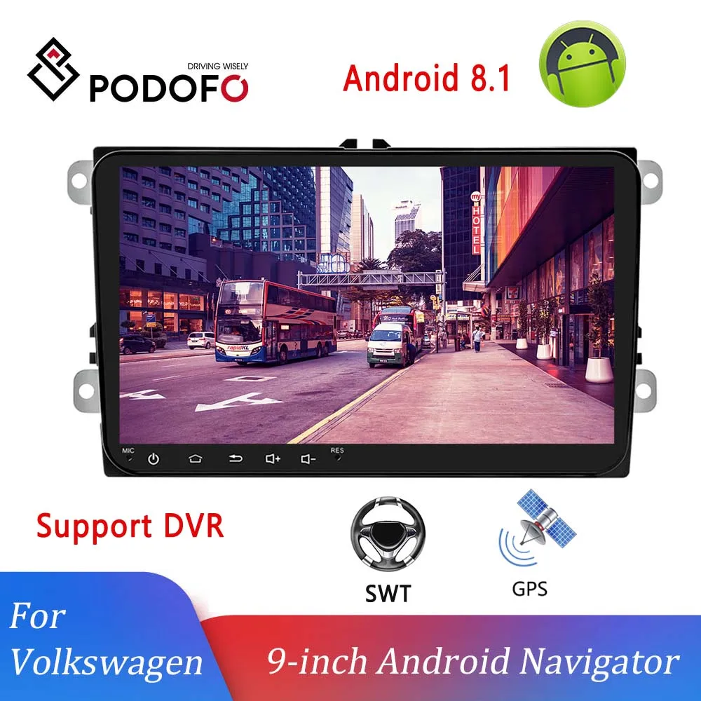 Автомобильный мультимедийный плеер Podofo Android 8 1 2 din радио 9 '' GPS стерео для