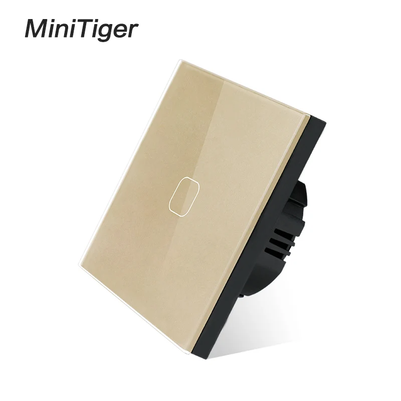 Minitiger, 4 цвета, сенсорная панель из хрустального стекла, стандарт ЕС/Великобритании, 1 комплект, 1 способ, сенсорный выключатель, только сенсорный, функциональный, светильник