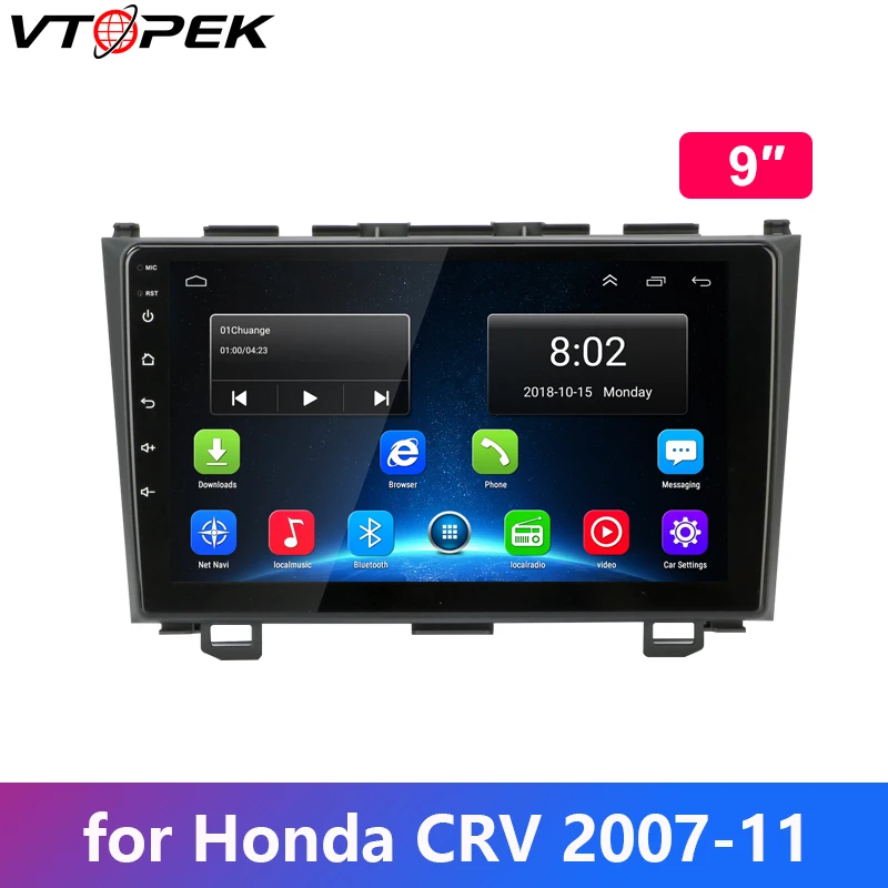 

Vtopek Car Android Radio for Honda CR-V CRV 2007 2008 2009 2010 2011 Car Multimedia player 9" IPS screen Navigation GPS 4G WIFI