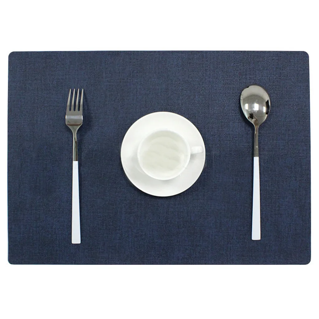 Dark Blue OUNEED Placemats термостойкие салфетки пятнистые противоскользящие моющиеся место в европейском стиле обеденный стол коврики#45 - Цвет: Dark Blue