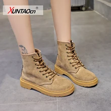 

Pink Fashion Wedges Women Martin Boots Winter Waterproof Female Low Top Female Snow Boots Solid Rubber High Top Motorcycle Boots