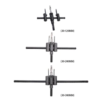 

Adjustable Metal Wood Circle Hole Saw Drill Bit Cutter Kit DIY Tool 30mm-120mm Black Alloy blade 30mm-200mm 30mm-300mm