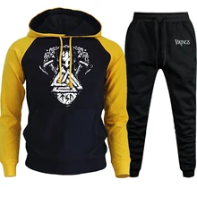 ##Special Price Vikings Autumn Winter New 2019 Sweatshirts Men Hoodies Raglan Vintage Print Suit Funny Pullover Hip Hop Hoody+Pants 2Piece Set ##Special Price Vikings Autumn Winter New 2019 Sweatshirts Men Hoodies Raglan Vintage Print Suit Funny Pullover Hip Hop Hoody+Pants 2Piece Set