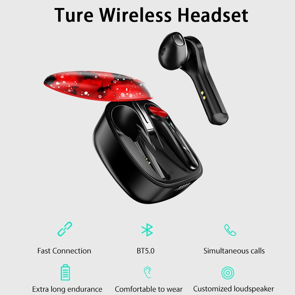 Беспроводные наушники Bluetooth V5.0 гарнитура беспроводные HIFI Звук активное шумоподавление CVC с