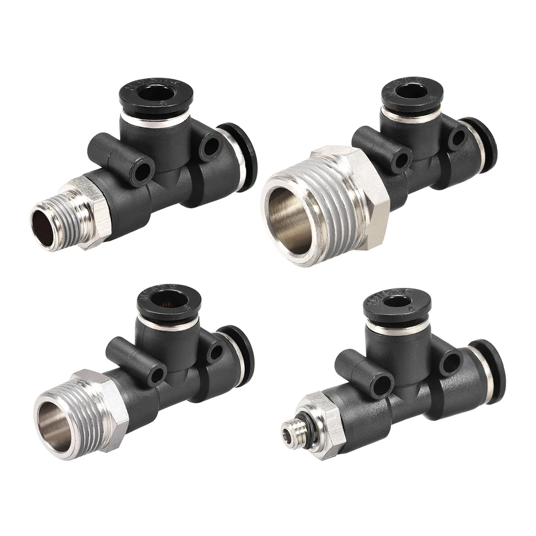 

uxcell 1Pcs Plastic Tee Push To Connect Tube Fittings Male T Type Thread Push Lock Cut the Pipe Flat no Slope Plastic Metal