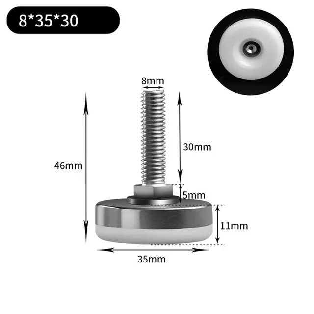 2/4/8Pcs Metal Furniture Legs Anti-slip Base Coffee Table Cabinet Leg Pad M6 M8 M10 Adjustable Leveling Feet Leveler 15mm-40mm 35mm  M8x30mm