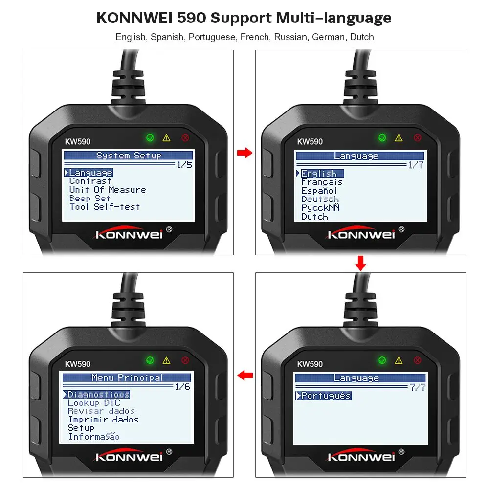 OBD2 сканер автомобильный диагностический сканер KONNWEI KW590 OBD 2 автоматический диагностический инструмент Лучший ELM327 ODB2 автоматический диагностический сканер