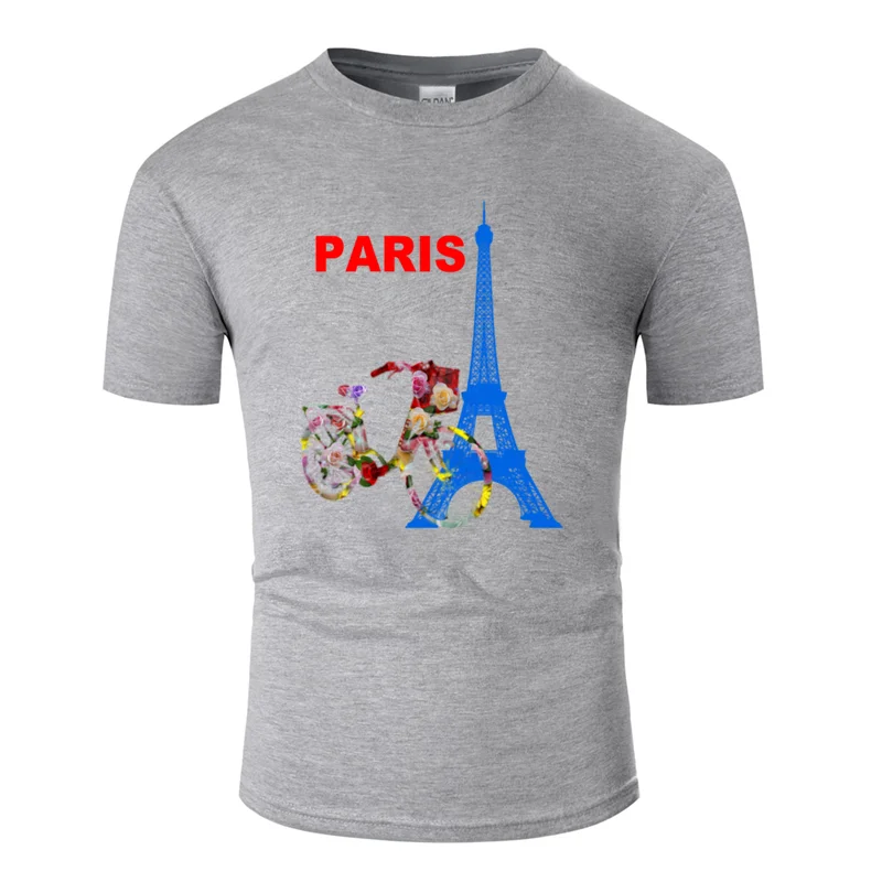 Дышащая Футболка с принтом bonjour paris для мужчин одежда мужская футболка с юмористическим коротким рукавом топы в стиле хип-хоп - Цвет: Men-Gray