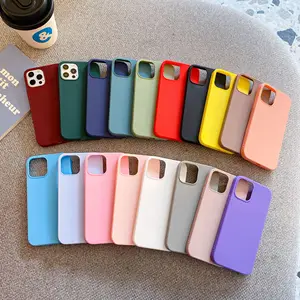 Liquid Silicone Shockproof Case For iPhone 11 12 Pro Max mini Luxury Soft Candy Cover For  iPhone XR XS X 6S 7 8 Plus Cases TPU