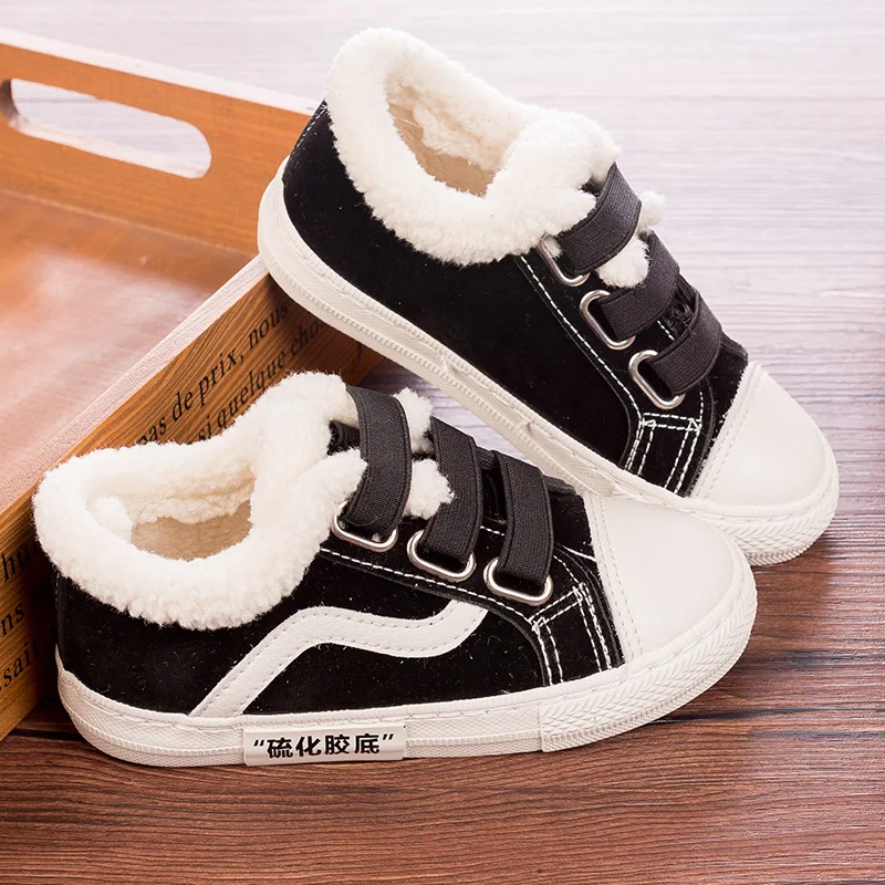 

Feiyao fei yao 2019 Winter New Style Thick Pure Black BOY'S Shoes Cotton-padded Shoes plus Velvet Warm Boots