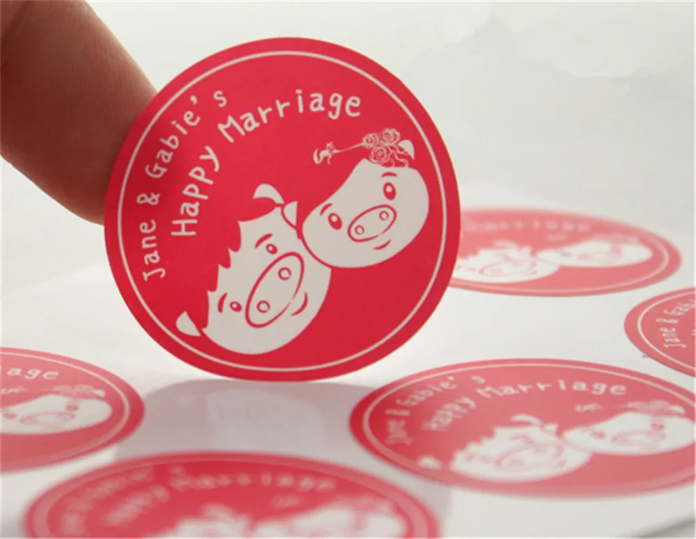 

1000pcs Customized Digital Printed Wedding Decorative Stickers Custom Vinyl Laminated PVC Labels Gift Decorative Labels