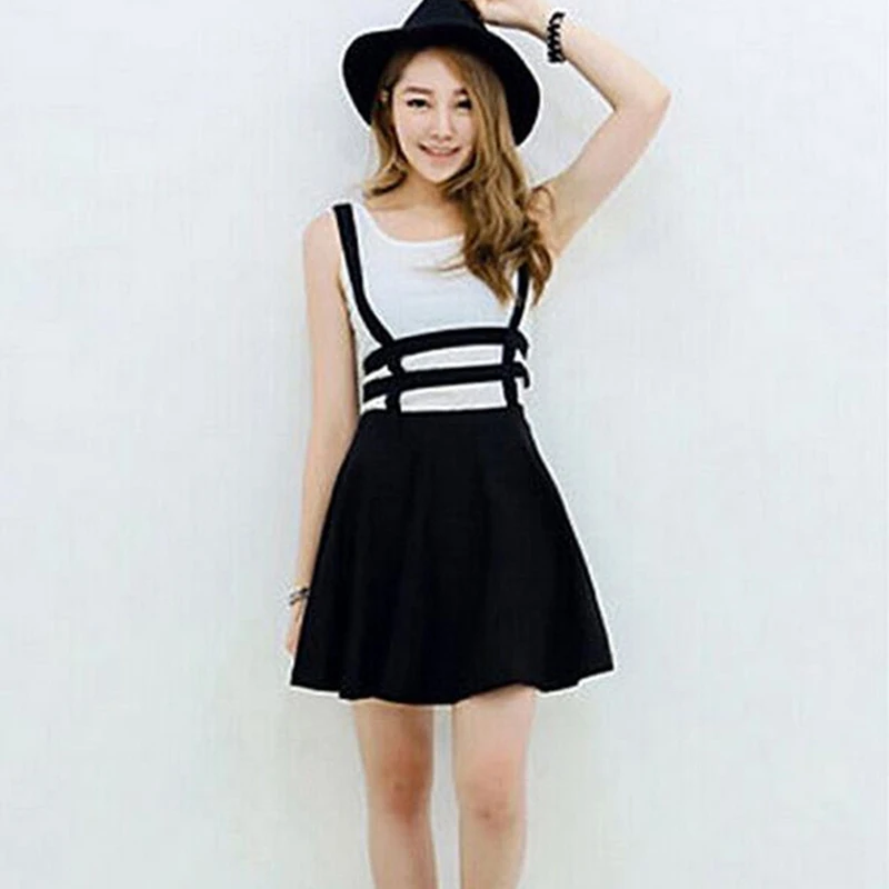 Women Mini Skirts Girl Skirt Skater Suspender Skirts Bandage Short Strap A-Line Skirts 2020 New Women Skirts