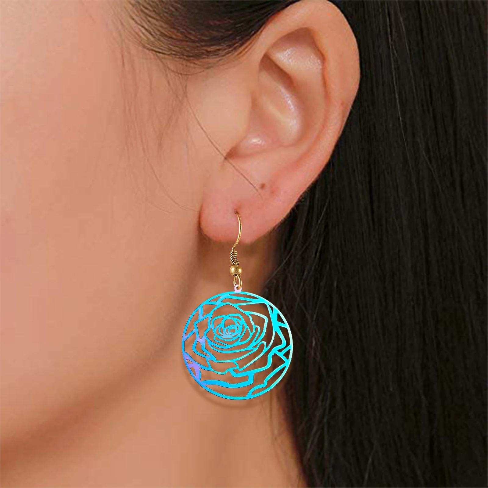 24Pcs Stainless Steel Rainbow Filigree Pendants Etched Metal Embellishments for Earrings Jewelry Making