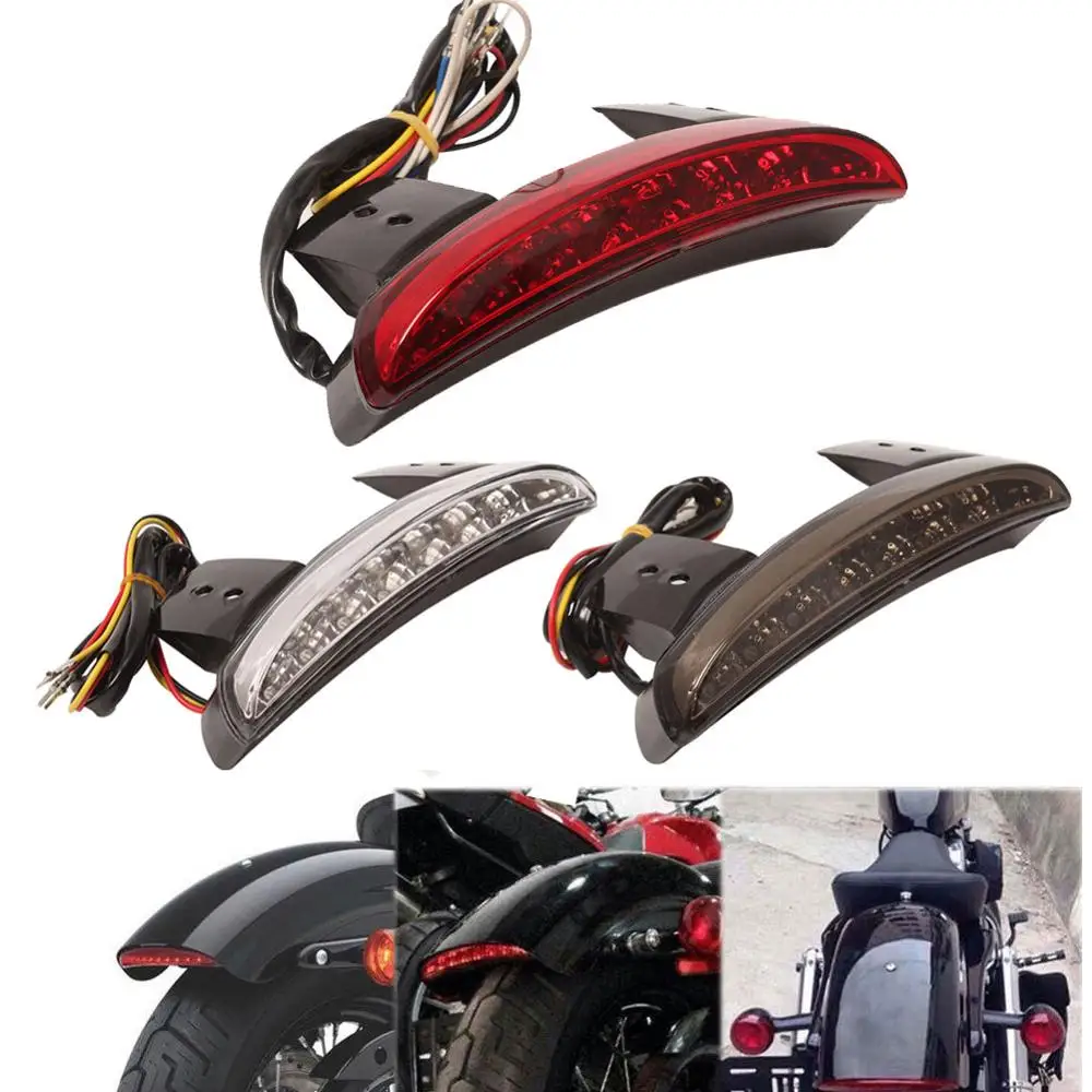 

Motorcycle Cafe Racer Light Rear Fender Edge Red LED Brake Tail light Fit For Harley Sportster Softail Slim Blackline 883 1200