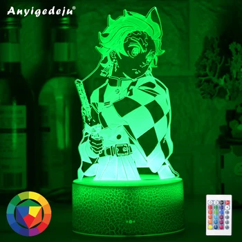 

Kimetsu No Yaiba Tanjiro Kamado Figure 3d Night Lamp for Child Bedroom Decor Nightlight Kids Led Night Light Demon Slayer Gift