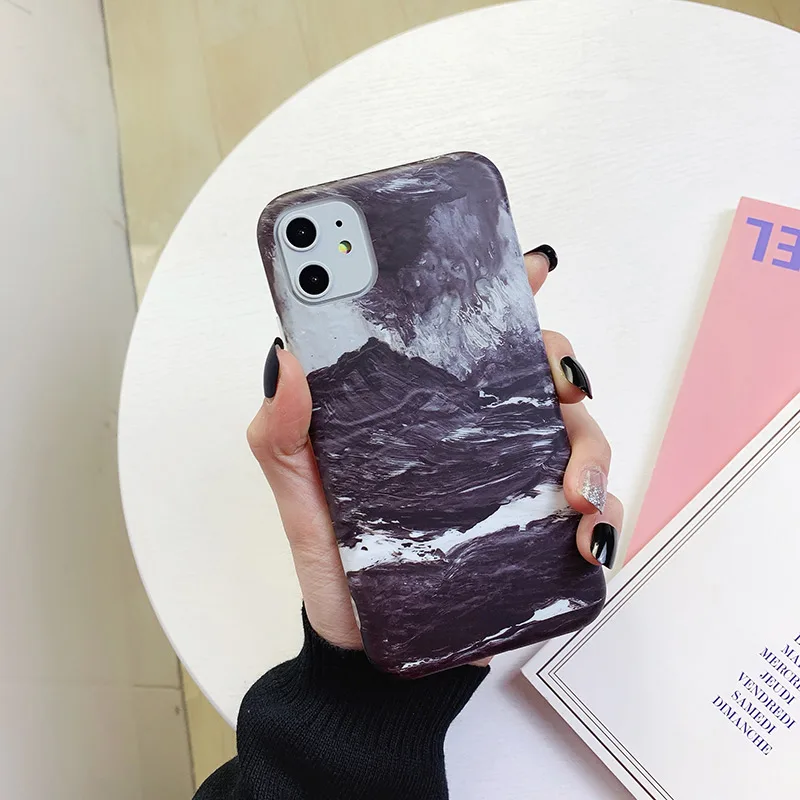 Чехлы для телефонов iPhone 6 6s 7 8 Plus, Роскошный Матовый гранитный камень, мраморная текстура, мягкий чехол для iPhone 11 Pro X XS Max XR, оболочка - Цвет: 7