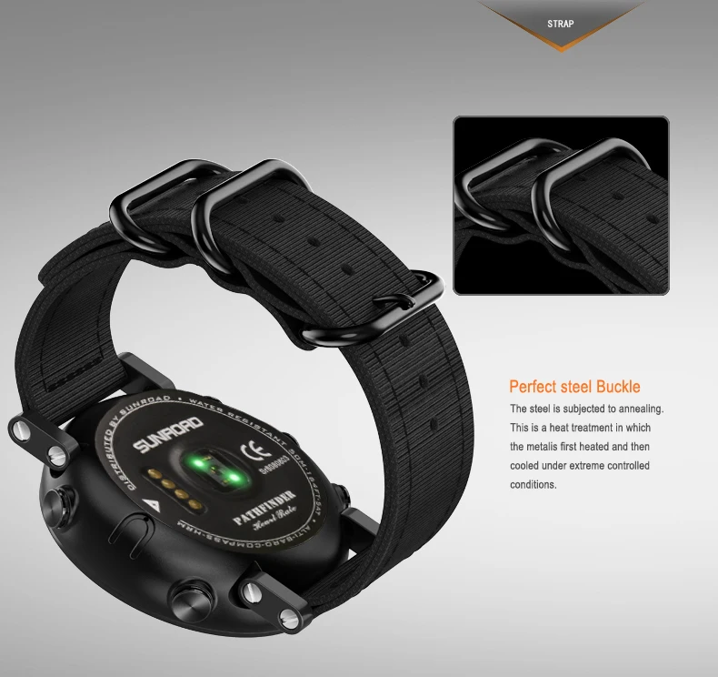 Sunroad gps relógio inteligente com exército à