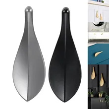 1 pc Leaf Shaped Cabinet Door Handles black drawers pull Furniture fittings Handles Knob hardware Nordic Style  zinc alloy