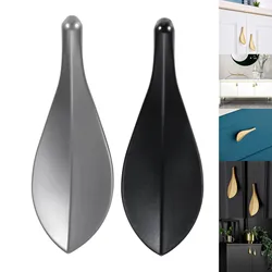 1 pc Leaf Shaped Cabinet Door Handles black drawers pull Furniture fittings Handles Knob hardware Nordic Style  zinc alloy