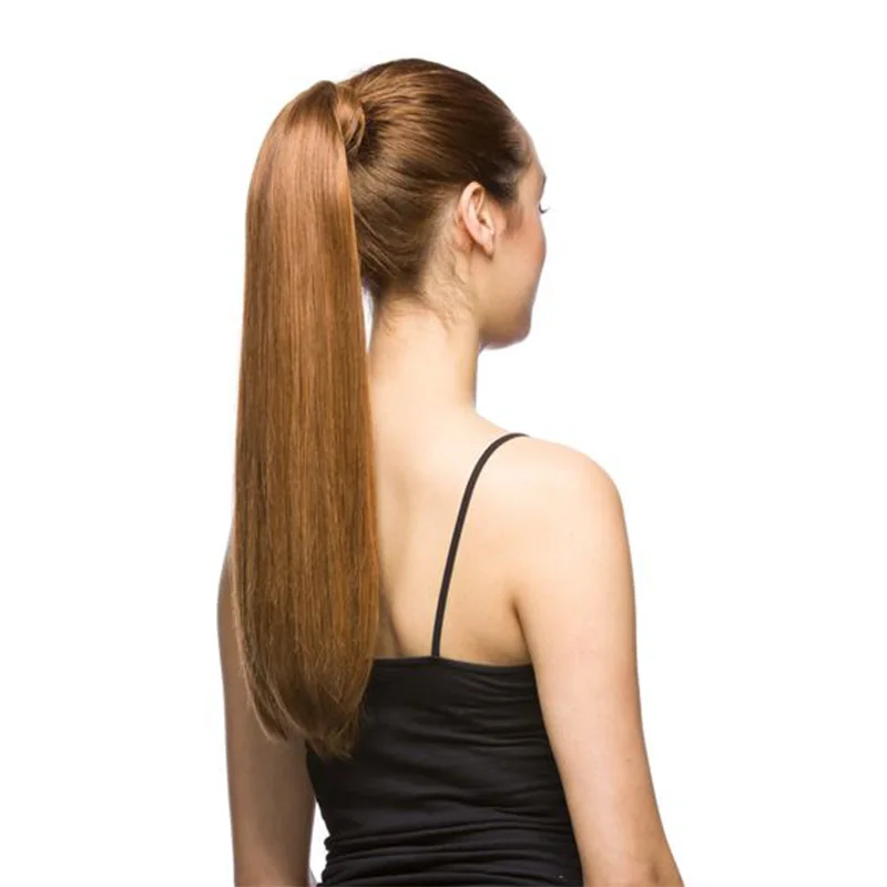 

MANWEI Long Straight Hair Extensions Clip in Drawstring Ponytail Hairpieces for Women Hair Extension High Temperature Fiber