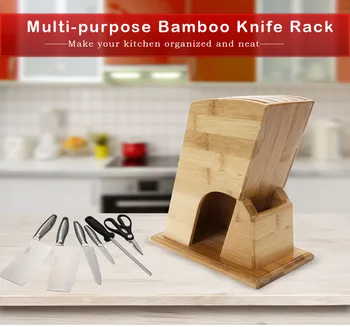 

New Wooden Bamboo Knife Holder Cutter Storage Rack Kitchenware Rack Creative Storage Tool Wood Kitchen Knife Holder