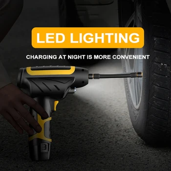 

Hot 120W Wireless Car Air Compressor Handheld USB Rechargeable Tire Inflator Digital Inflatable Pump Pressure Gauge Car Accessor