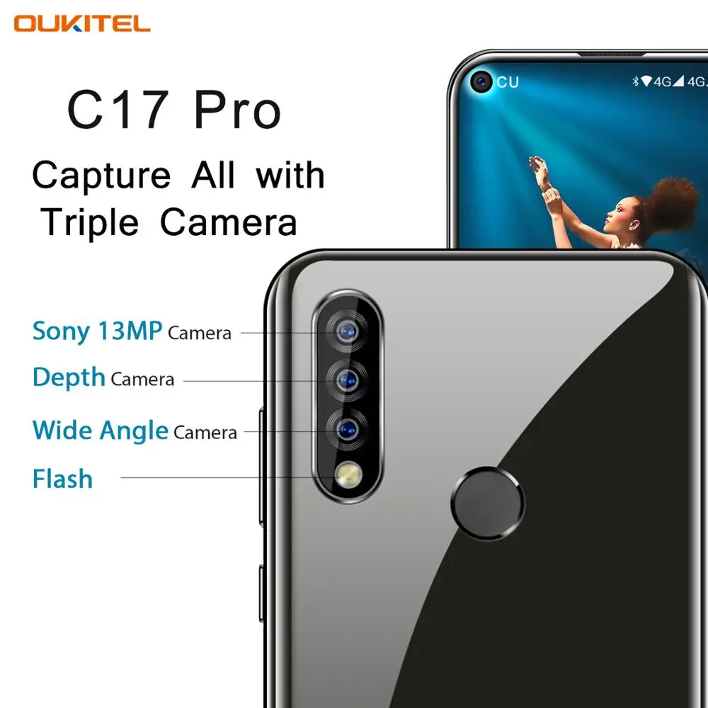 OUKITEL C17 PRO C17PRO 6 35 &quotAndroid 9 0 мобильный телефон MTK6763 Восьмиядерный двойной 4G sim карта