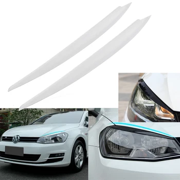 

2X White Headlight Eyelids Eyebrow Cover Trim Decor For VW Golf 7 VII GTI R MK7 Care Car Store