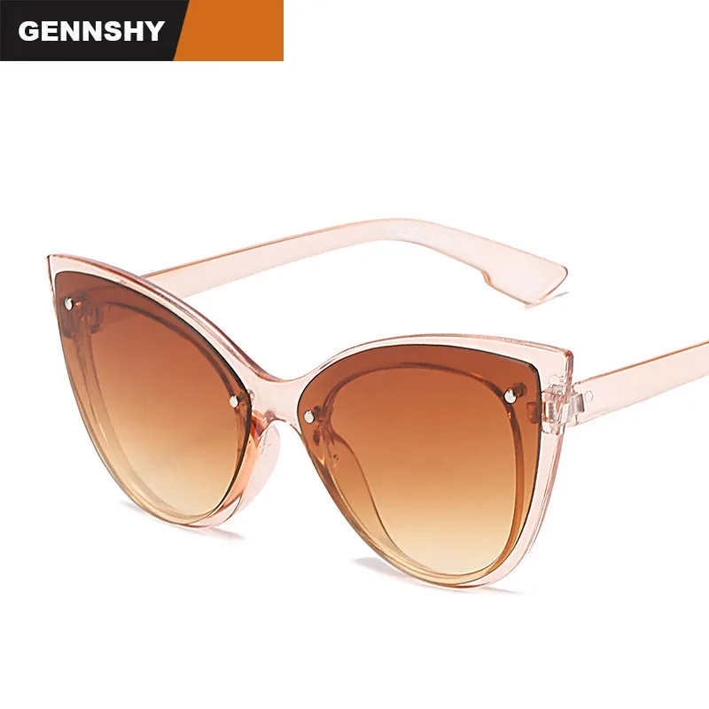 2021 Fashion Cat Eye Sunglasses Men Women Europe And America Cool Big Frame Eyeglasses Transparent Champagne Eyewear Traveling | Аксессуары