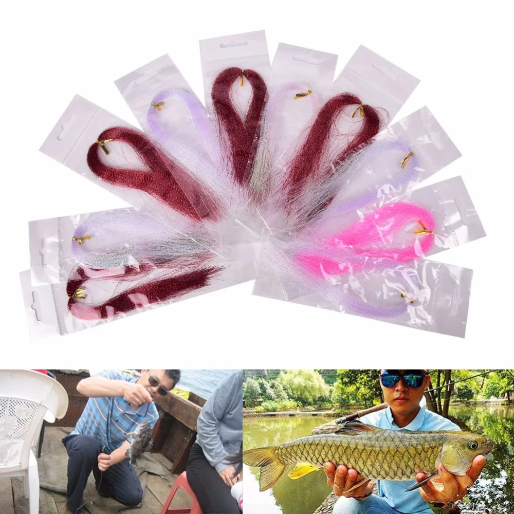 Mixed Color Fly fishing crystal flash fishing line fly fishing tying material thread 10 Bag