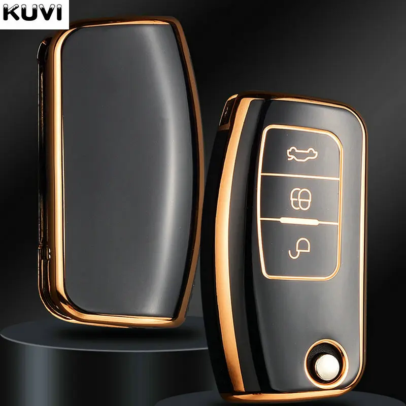 Key Case Key Case Cover Remote Control Case Cover New 6D Plating TPU Car Remote Key Cover Case for Ford Fiesta Focus 2 Ecosport Kuga Escape Falcon B-Max C-Max Eco Sport Galaxy