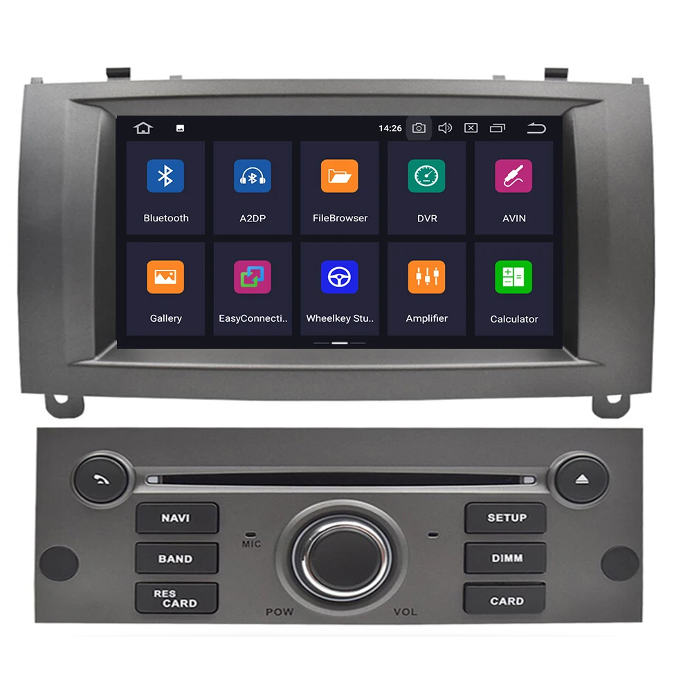 Sale Android 9.0 8core 4+32 Car DVD Player GPS Glonass Navigation for Peugeot 407 2004-2010 4GB RAM 32GB ROM Multimedia Radio Stereos 1