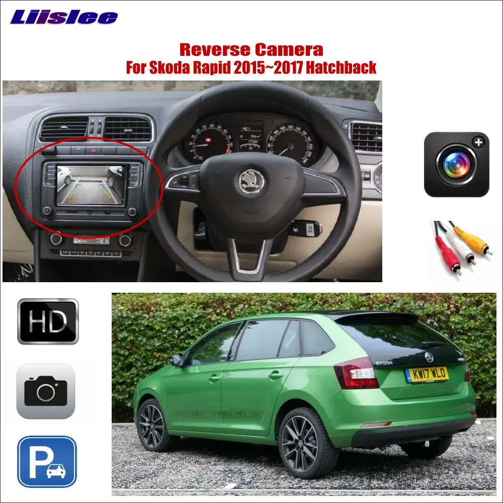 Car Reverse Rear View Camera For Skoda Rapid Hatchback 2015 2016 2017 2018 Original Factory Screen Parking HD CCD CAM | Автомобили и