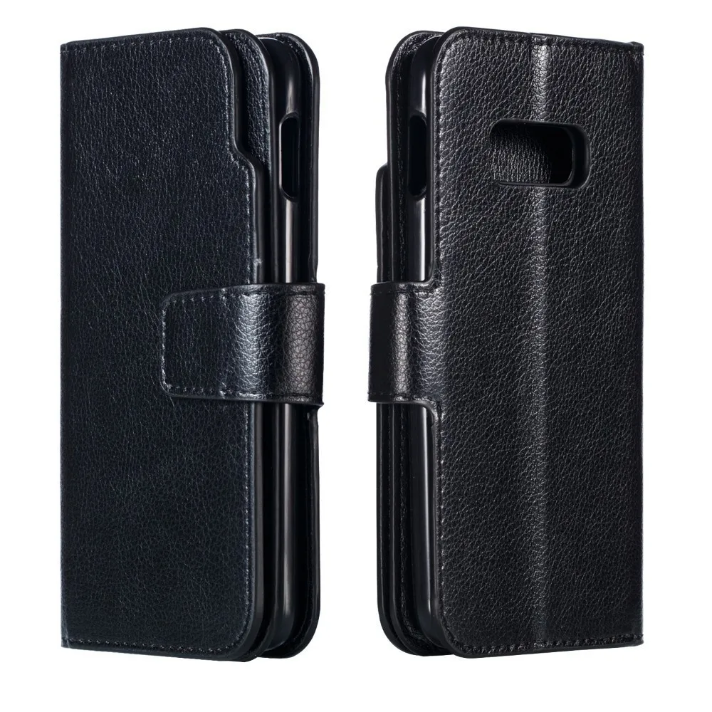 Black Чехол с откидной крышкой для samsung Galaxy S10 5G S9 S8 S7 край A8 A6 A7 A5 A3 J6 J4 Plus J7 J5 J3 Бумажник Чехол кожаный карты карман - Цвет: Black