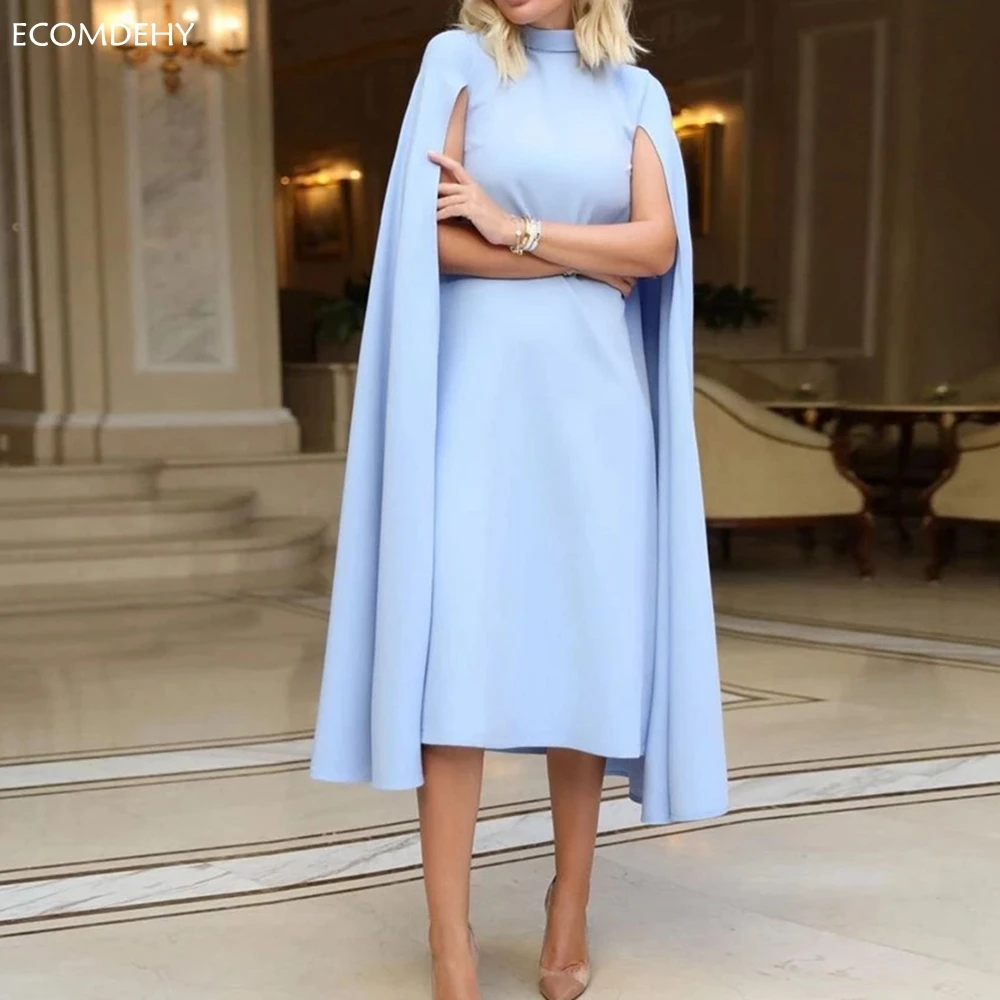 

Женское вечернее платье с высоким воротником, ТРАПЕЦИЕВИДНОЕ платье до середины икры, праздничное платье из Дубая, Новое поступление 2023