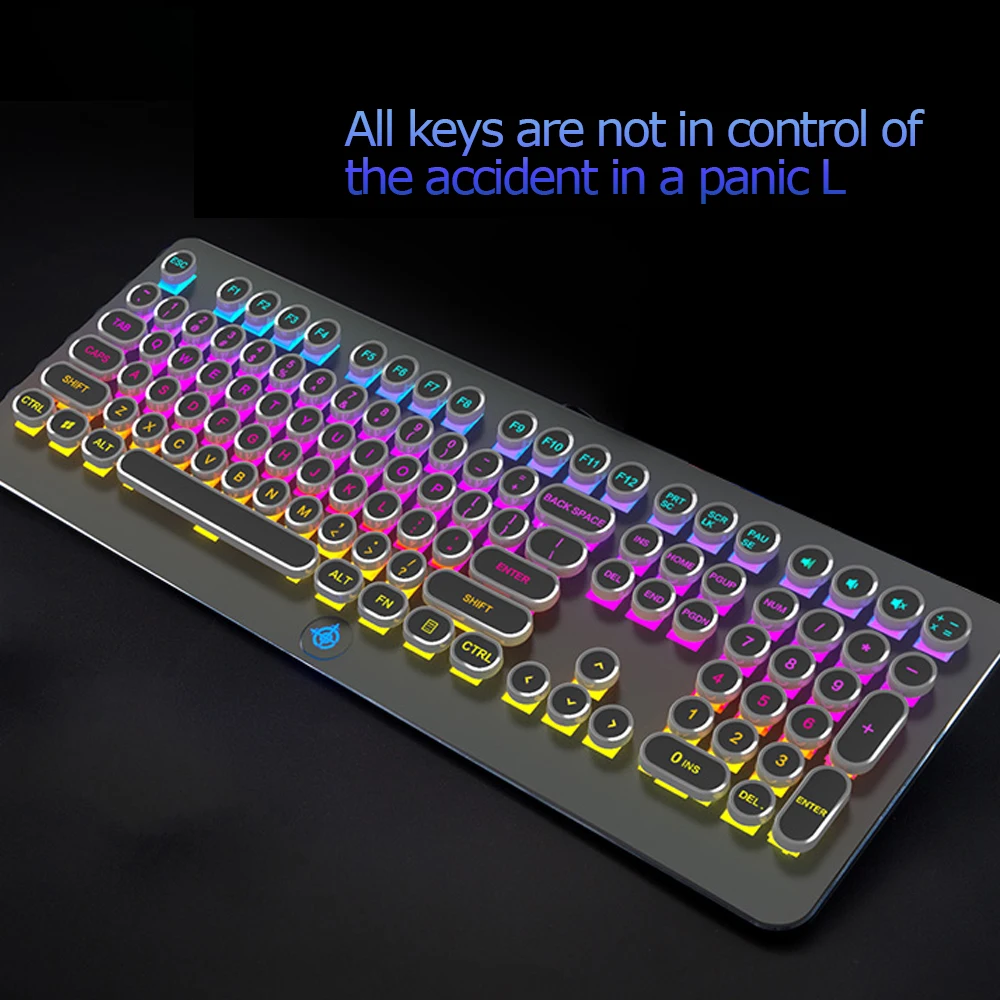 Круглый стимпанк Keycap Радужная подсветка игровая клавиатура 108 клавишей 18 встроенный светящийся светодиодный режим освещения Волшебная клавиатура