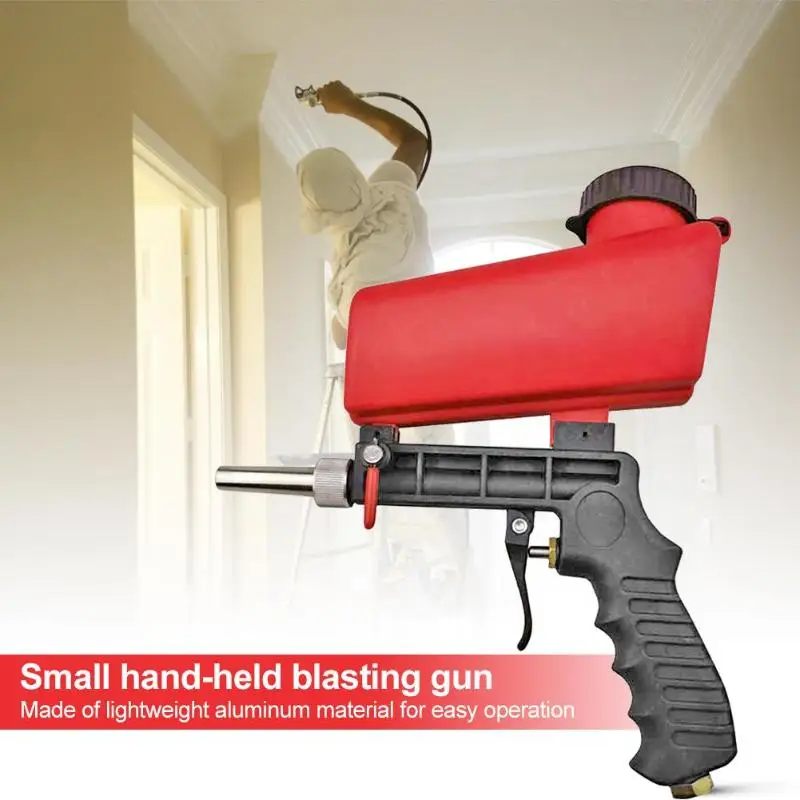 90psi Portable Gravity Pneumatic Sandblaster Lightweight Aluminium Handheld Blasting Device Spray Gun 700cfm Power Tool